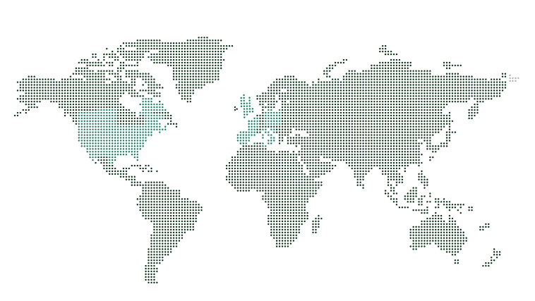 Une carte du monde qui indique en surbrillance les régions où Taskrabbit est présent.